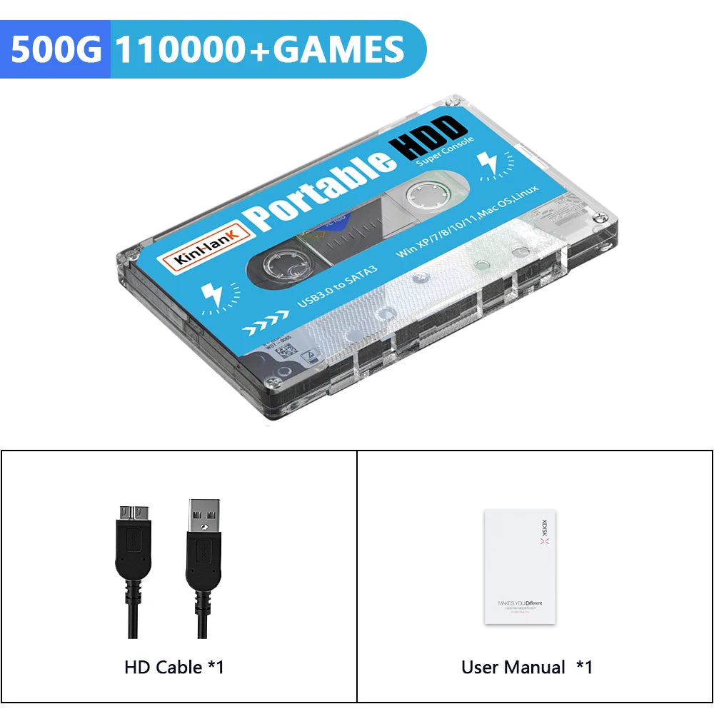 Super Console X Batocera 33 500G Hard Drive Disk 110000+ Retro Video Games Plug and Play